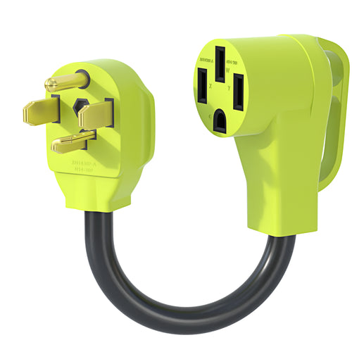 AOWEITOUR NEMA 14-30 to 14-50 EV Adapter, 30amp Dryer Plug to 50Amp EV Charging Adapter Cord, Level 2 Charger Adapter, Compatible with EV,10-AWG STW(1FT)