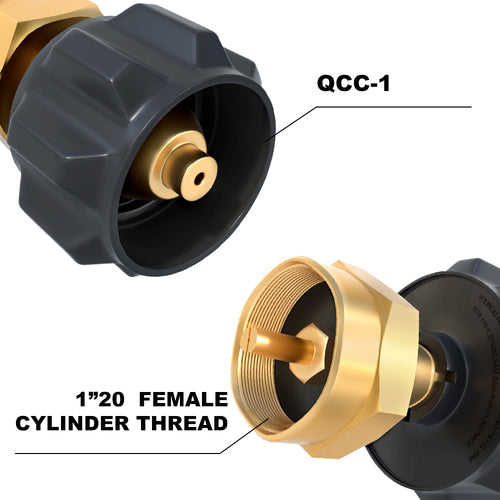 Propane Cylinder Refill Adapter 1 lb, Easy Fill Propane Lp Gas Tank Coupler Tool,Fill 1lb Bottles from 20lb Tank,Solid Brass Fittings for QCC1/Type1 Propane Tanks
