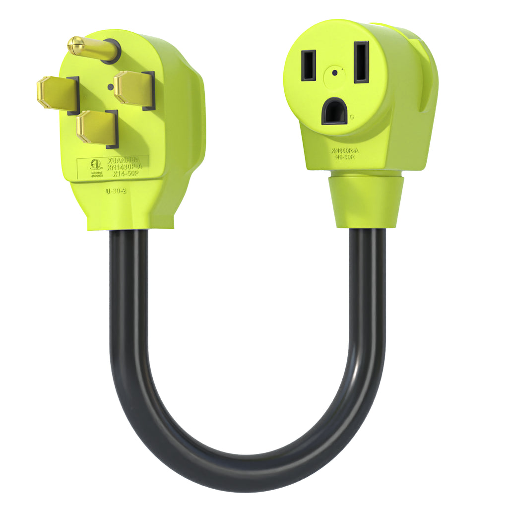 AOWEITOUR Welder Plug Adapter,NEMA 14-50P to NEMA 6-50R,4 Prong to 3 Prong 50 Amp Welder Plug Adapter Cord,STW 10 AWG(1.5FT)