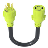 AOWEITOUR Generator Adapter Cord,NEMA L5-30P Male Plug to L14-30R Female Plug,30 Amp Generator Adapter 3 Prong to 4 Prong Inlet Box Adapter ,STW 10 AWG(1.5FT)