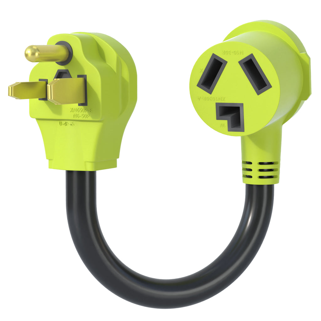 AOWEITOUR NEMA 6-50P to NEMA 10-30R, Welder 3 Prong 50A Plug to Dryer 3 Prong 30A Socket Power Conversion Cord,STW 10 Gauge(1FT)