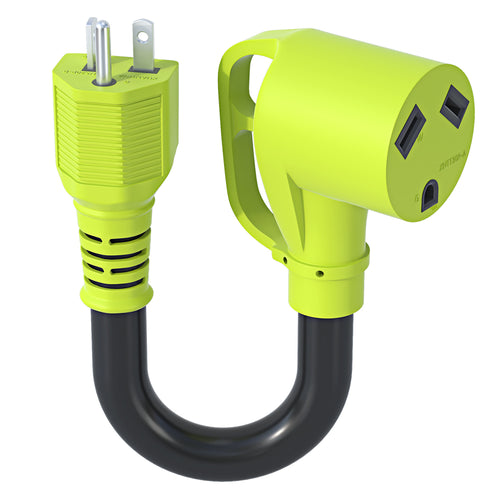 AOWEITOUR 20 Amp NEMA 5-20P to NEMA TT-30R Generator Adapter Cord, Outdoor Power Equipment for RV Trailer Camper with Handle (1FT)
