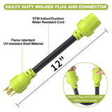 AOWEITOUR NEMA L14-30P to NEMA L6-30R,30 Amp Adapter 4 Prong to 3 Prong Lock Connection,Welder Generator EV Power Conversion Cord,STW 10 Gauge(1FT)