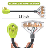AOWEITOUR  50 Amp to 110 Adapter, 50 Amp Splitter to 20 Amp RV Adapter,NEMA 14-50P Male Plug to 4X 5-20R Female Plug Outlet Adapter,10 AWG STW (1.5FT)