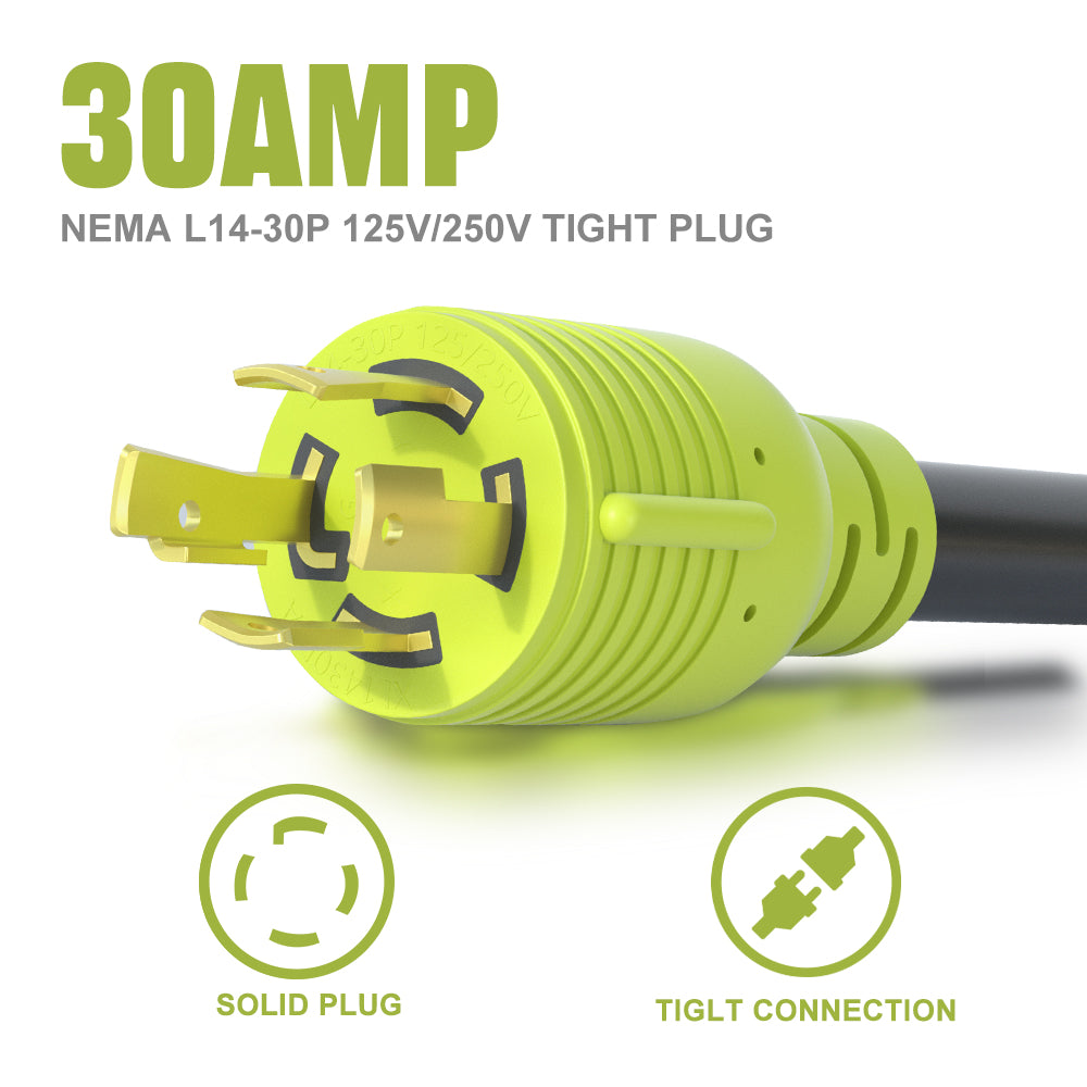 AOWEITOUR Generator Welder Adapter,NEMA L14-30p Male Plug to 6-50R Female Socket,4 Prong Generator to Welder Adapter Plug Power Cord,STW 10 AWG(1.5FT)