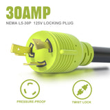 AOWEITOUR Generator Adapter Cord,NEMA L5-30P Male Plug to L14-30R Female Plug,30 Amp Generator Adapter 3 Prong to 4 Prong Inlet Box Adapter ,STW 10 AWG(1.5FT)