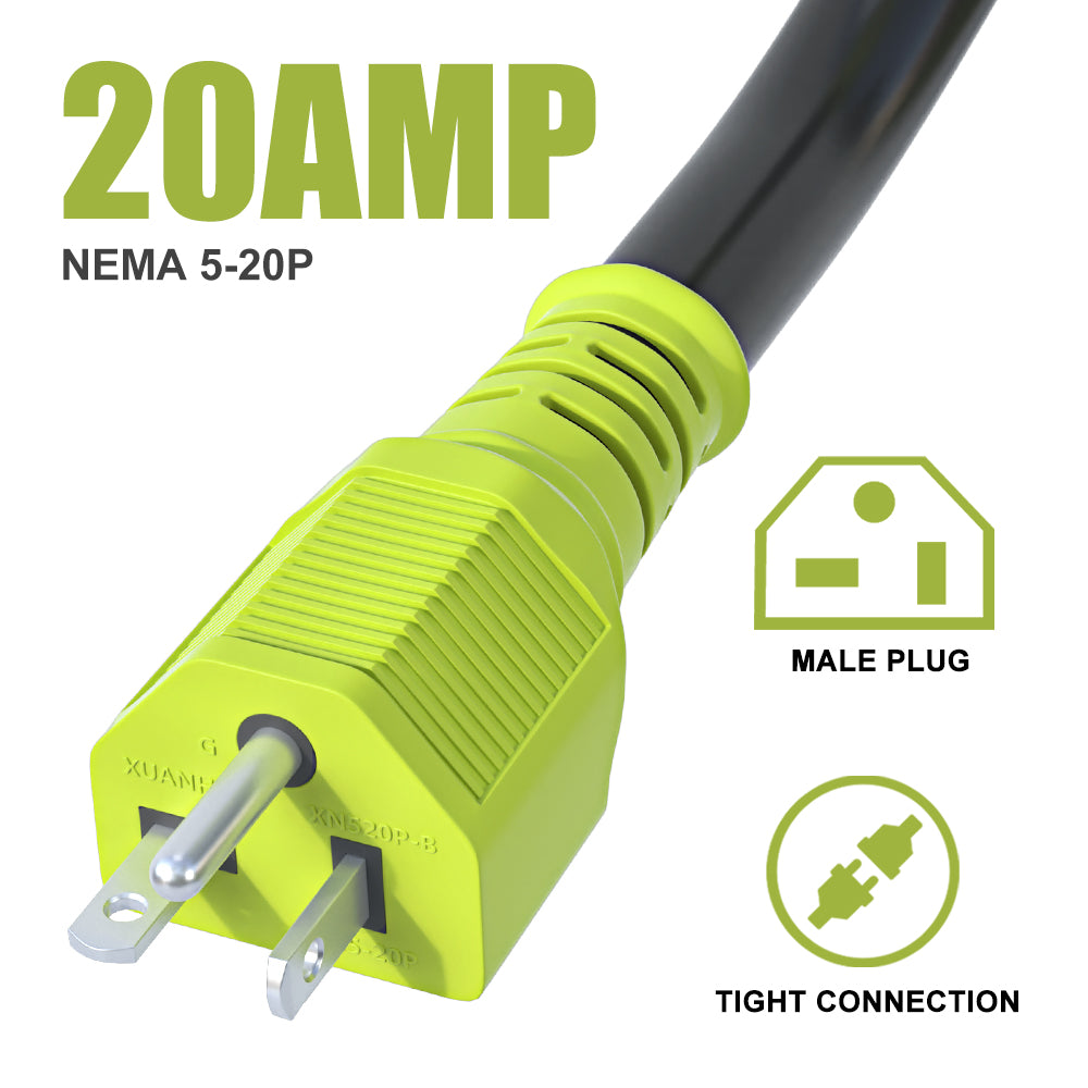 AOWEITOUR 20 Amp NEMA 5-20P to NEMA TT-30R Generator Adapter Cord, Outdoor Power Equipment for RV Trailer Camper with Handle (1FT)