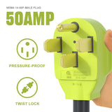 AOWEITOUR  50 Amp to 110 Adapter, 50 Amp Splitter to 20 Amp RV Adapter,NEMA 14-50P Male Plug to 4X 5-20R Female Plug Outlet Adapter,10 AWG STW (1.5FT)
