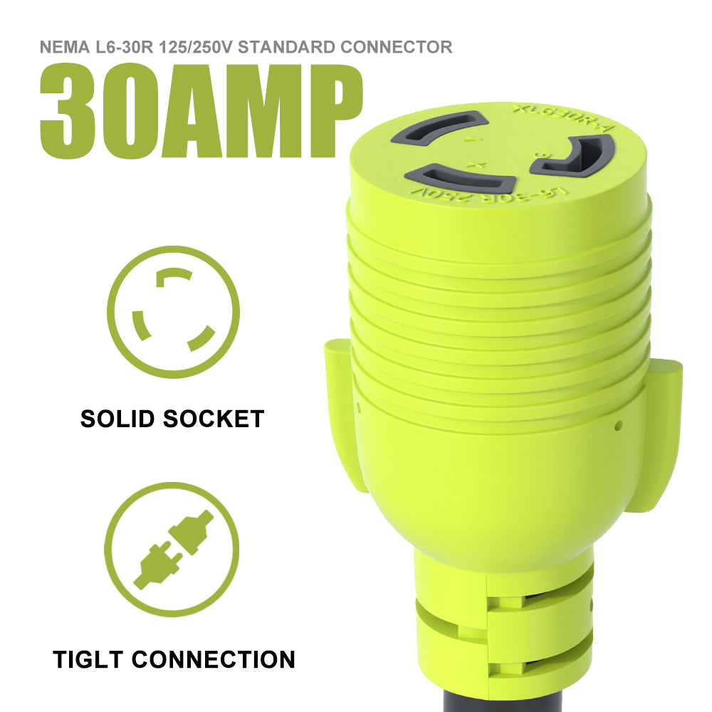 AOWEITOUR NEMA L14-30P to NEMA L6-30R,30 Amp Adapter 4 Prong to 3 Prong Lock Connection,Welder Generator EV Power Conversion Cord,STW 10 Gauge(1FT)