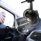 12 Volt Oscillating Fan, 6" Portable Car Clip Fan With Car Cigarette Lighter, 360° Cooling Ventilation, Car DC Fan, For RV/Truck/Car (Cord Length 3FT)