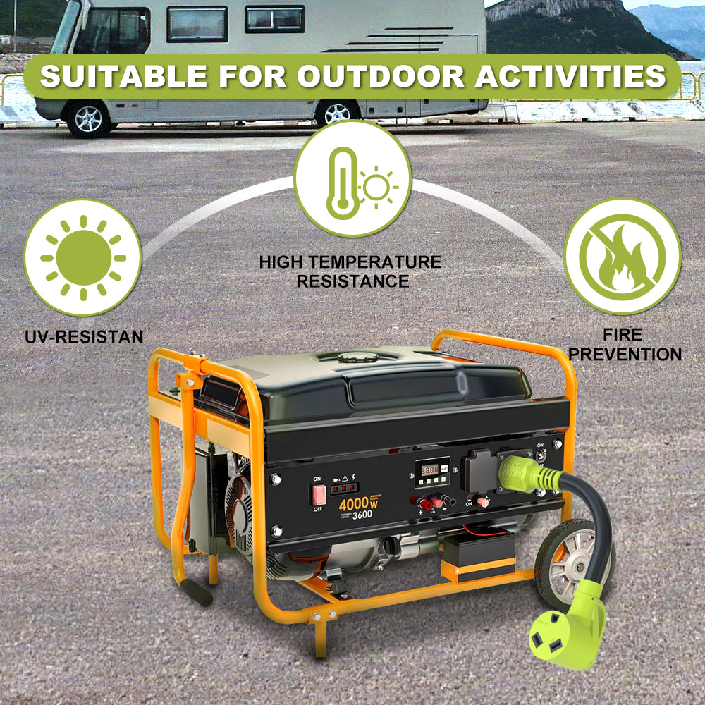 AOWEITOUR 20 Amp NEMA 5-20P to NEMA TT-30R Generator Adapter Cord, Outdoor Power Equipment for RV Trailer Camper with Handle (1FT)