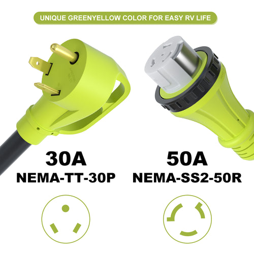 30 amp to 50 amp camper adapter