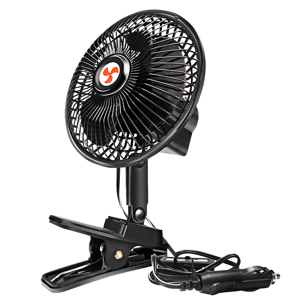 12 Volt Oscillating Fan, 6" Portable Car Clip Fan With Car Cigarette Lighter, 360° Cooling Ventilation, Car DC Fan, For RV/Truck/Car (Cord Length 3FT)