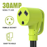 AOWEITOUR 20 Amp NEMA 5-20P to NEMA TT-30R Generator Adapter Cord, Outdoor Power Equipment for RV Trailer Camper with Handle (1FT)
